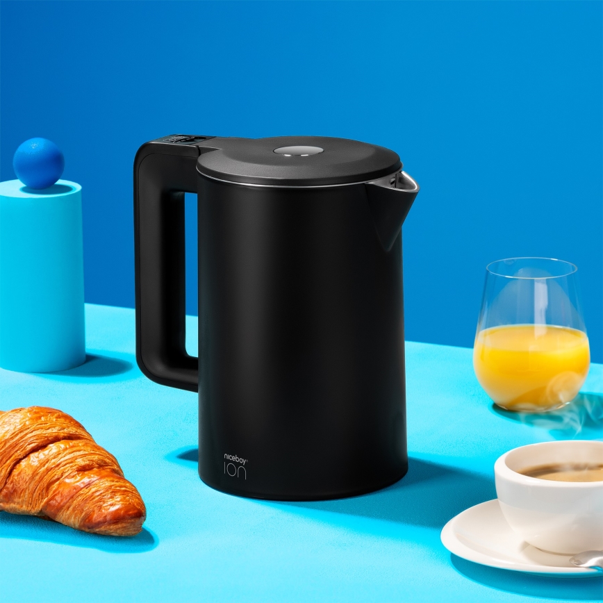 Niceboy ION SmartKettle - Išmanusis virdulys su termoreguliacija 1,7 l 2200W/230V Wi-Fi juoda