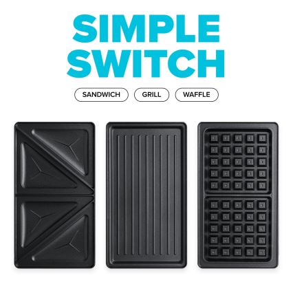 Niceboy ION Snacker S3 - Sumuštinių keptuvė 3in1 750W/230V nerūdijantis/juoda