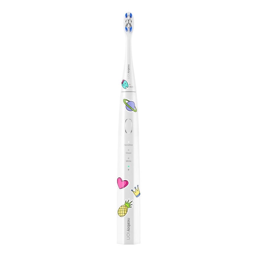 Niceboy ION Sonic Kids - Vaikų ultragarsinis dantų šepetėlis 500 mAh IPX7 balta