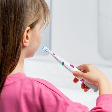 Niceboy ION Sonic Kids - Vaikų ultragarsinis dantų šepetėlis 500 mAh IPX7 balta