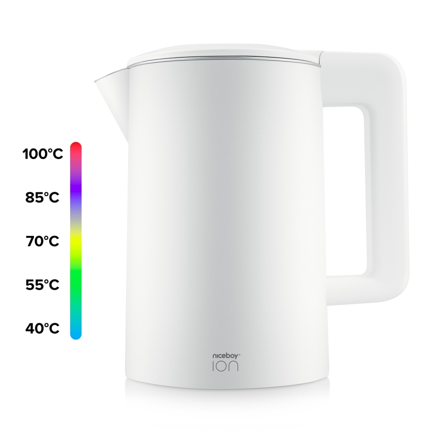 Niceboy ION ThermoKettle TK5 - Virdulys su termoreguliacija 1,7 l 2200W/230V balta