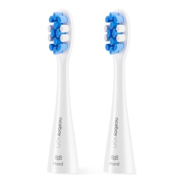 Niceboy - KOMPLEKTAS 2x Keičiama galvutė Hard dantų šepetėliui ION Sonic ir SmartSonic balta