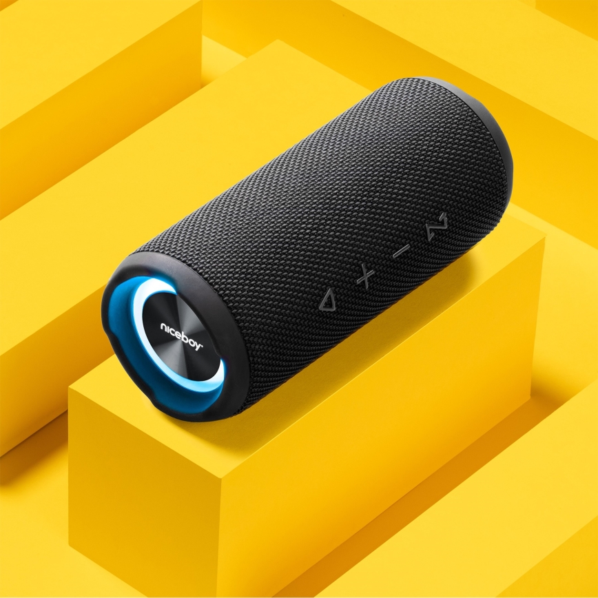 Niceboy Nexus - LED Belaidis garsiakalbis su mikrofonu 26W/4000 mAh IPX6 juoda