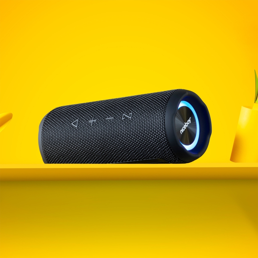 Niceboy Nexus - LED Belaidis garsiakalbis su mikrofonu 26W/4000 mAh IPX6 juoda