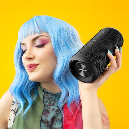 Niceboy Orion - LED Belaidis garsiakalbis su mikrofonu 24W/2200 mAh IPX7 juoda