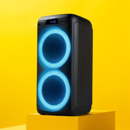 Niceboy PARTY Boss 2 - LED Belaidis garsiakalbis su mikrofonu ir maitinimo bankas funkcija 200W/4500 mAh + nuotolinio valdymo pultas