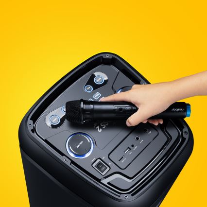 Niceboy PARTY Boss 2 - LED Belaidis garsiakalbis su mikrofonu ir maitinimo bankas funkcija 200W/4500 mAh + nuotolinio valdymo pultas