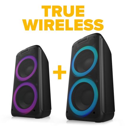 Niceboy PARTY Boss 2 - LED Belaidis garsiakalbis su mikrofonu ir maitinimo bankas funkcija 200W/4500 mAh + nuotolinio valdymo pultas