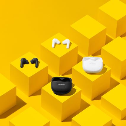 Niceboy Pins 4 - Belaidės ausinės Su ANC 400 mAh + 2x 50 mAh IPX4 juoda