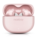 Niceboy Pins 4 - Belaidės ausinės su ANC 400 mAh + 2x 50 mAh IPX4 rožinė