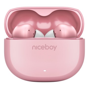 Niceboy Pins 4 - Belaidės ausinės su ANC 400 mAh + 2x 50 mAh IPX4 rožinė