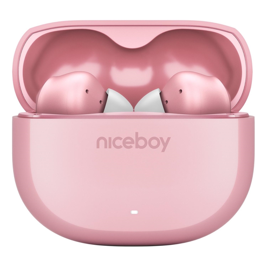 Niceboy Pins 4 - Belaidės ausinės su ANC 400 mAh + 2x 50 mAh IPX4 rožinė