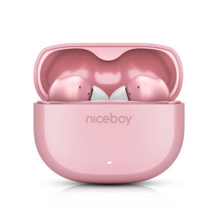 Niceboy Pins 4 - Belaidės ausinės su ANC 400 mAh + 2x 50 mAh IPX4 rožinė