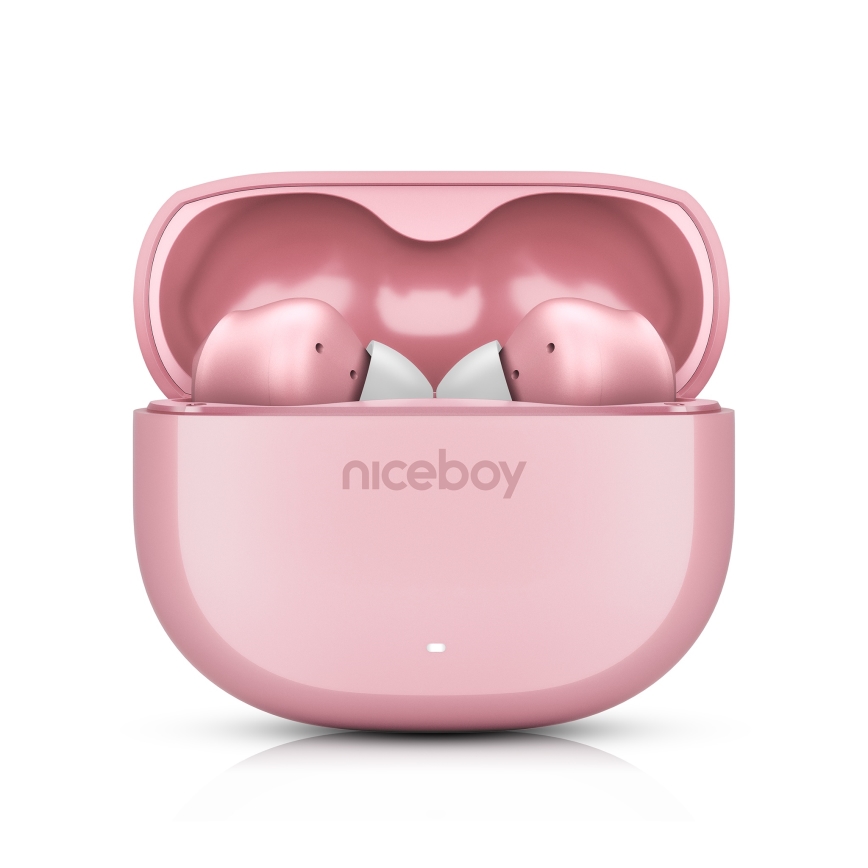 Niceboy Pins 4 - Belaidės ausinės su ANC 400 mAh + 2x 50 mAh IPX4 rožinė