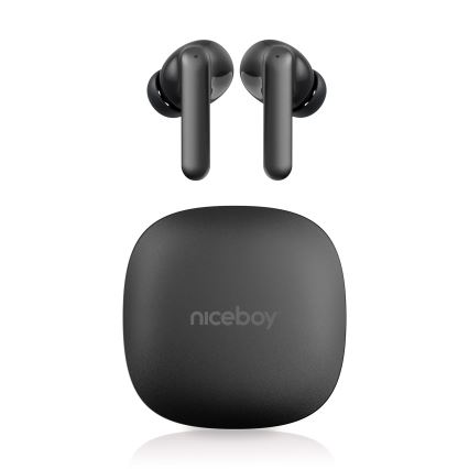 Niceboy Pins 4 PRO - Belaidės ausinės Su ANC 380 mAh + 2x 50 mAh IP54 juoda