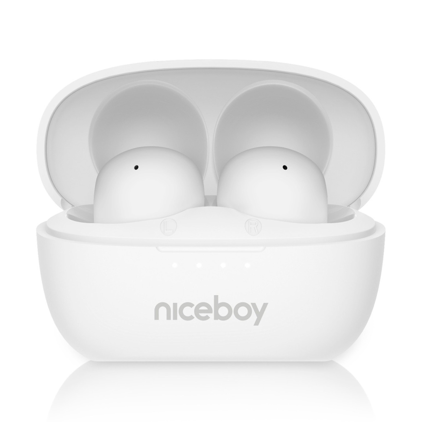 Niceboy Podsie 4 POP - Belaidės ausinės 400 mAh + 2x 40 mAh IPX4 balta