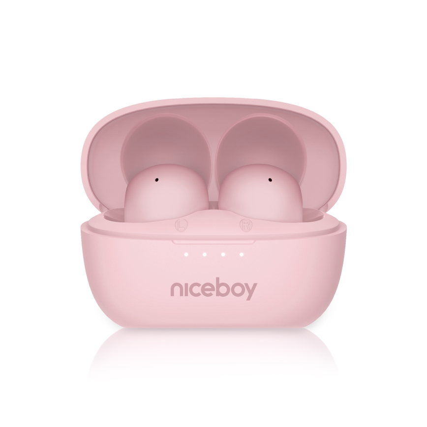 Niceboy Podsie 4 POP - Belaidės ausinės 400 mAh + 2x 40 mAh IPX4 rožinės