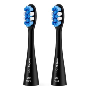 Niceboy - RINKINYS 2x Keičiamos kietos galvutės dantų šepetėliui ION Sonic ir SmartSonic, juodos