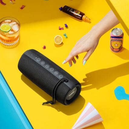 Niceboy Titan 4 - LED Belaidis garsiakalbis su mikrofonu ir maitinimo bankas funkcija 50W/4000 mAh IPX7 juoda