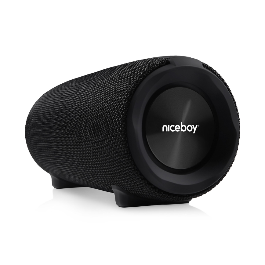 Niceboy Titan 4 - LED Belaidis garsiakalbis su mikrofonu ir maitinimo bankas funkcija 50W/4000 mAh IPX7 juoda