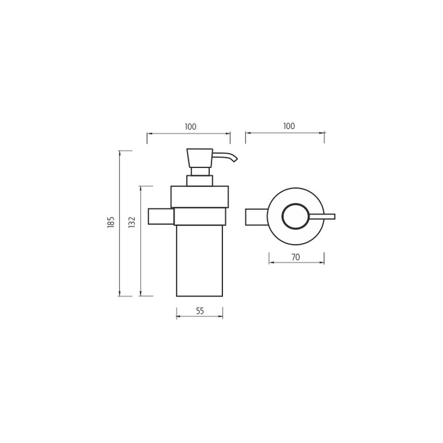 NIMCO BR 11031KN-26 - Sieninis muilo dozatorius BORMO 300 mm balta/blizgus chromas