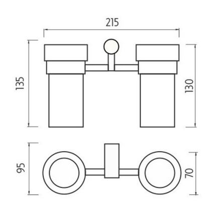 NIMCO BR 11058DW-26 - Sieninis dantų šepetėlio laikiklis BORMO matinė stiklas/blizgus chromas