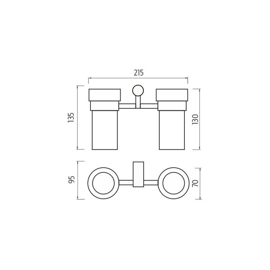 NIMCO BR 11058DW-26 - Sieninis dantų šepetėlių laikiklis BORMO matinio stiklo/blizgaus chromo
