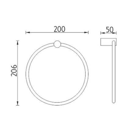 NIMCO BR 11060L-26 - Sieninė rankšluosčių kabykla BORMO diametras 20 cm blizgus chromas