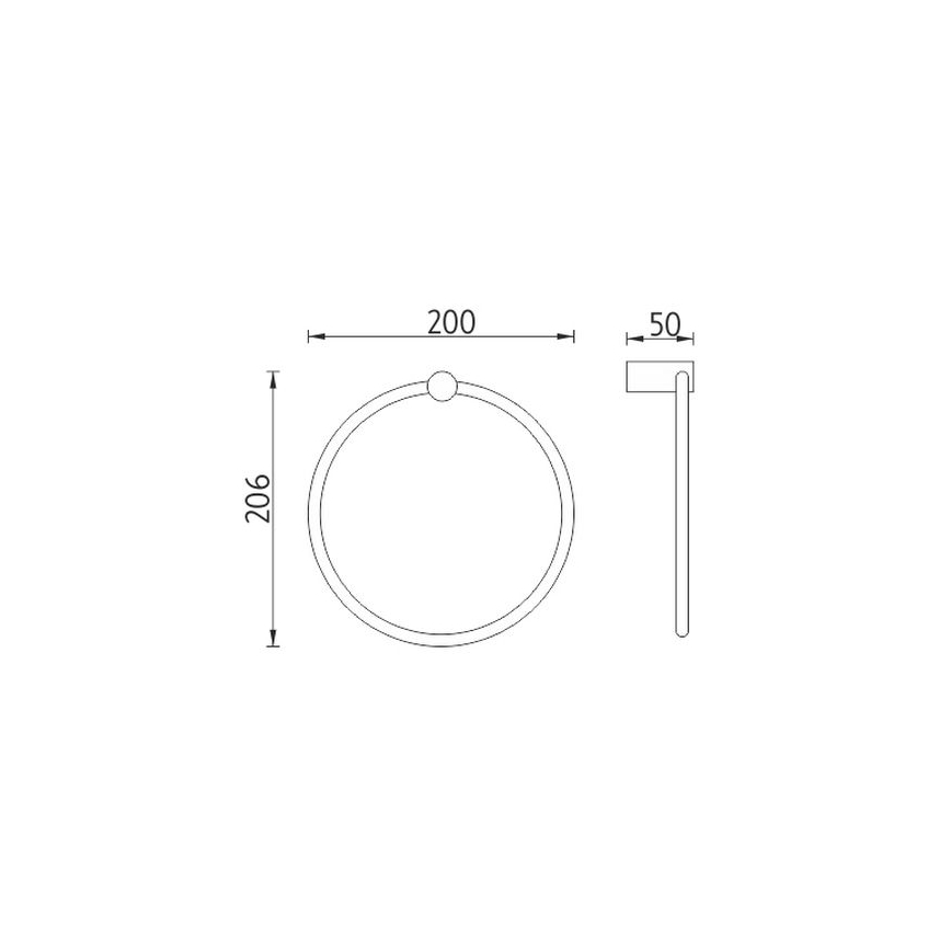 NIMCO BR 11060L-26 - Sieninė rankšluosčių kabykla BORMO diametras 20 cm blizgus chromas