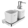 NIMCO MA 2905831K-T-26 - Sieninis muilo dozatorius ir dantų šepetėlio stovas MAYA 320 mm balta/blizgus chromas