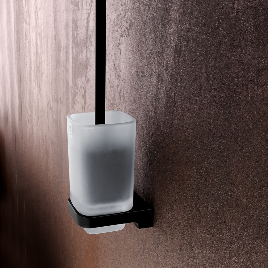 NIMCO MAC 29094CN-90 - Sieninis tualeto šepetys MAYA matinė stiklas/matinė juoda