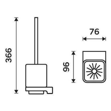 NIMCO MAC 29094KN-90 - Sieninis tualeto šepetys MAYA balta/matinė juoda