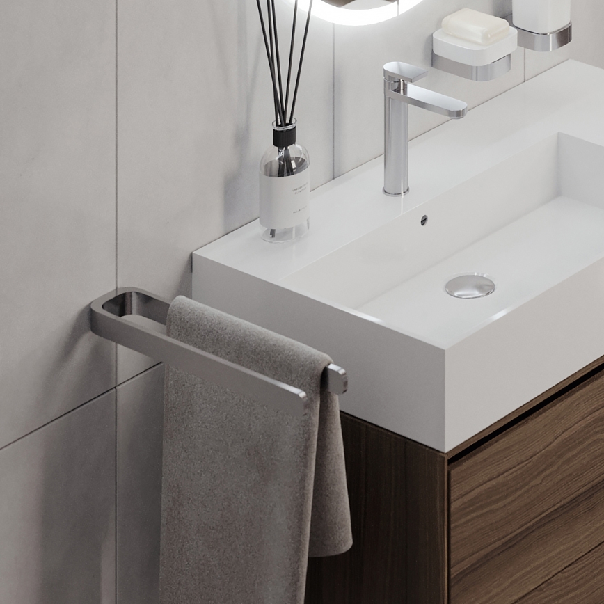 NIMCO NK 30098-26 - Sieninė rankšluosčių kabykla NIKAU 39 cm blizgus chromas