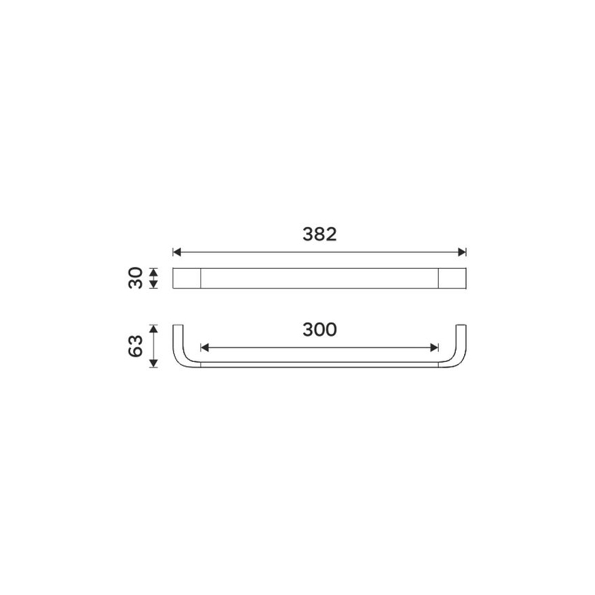 NIMCO NKC 30035-90 - Sieninė rankšluosčių kabykla NIKAU 39 cm matinė juoda
