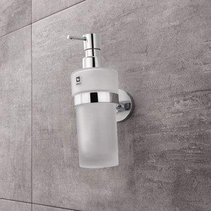 NIMCO UN KOMPLEKTAS-31W-26 - Sieninis muilo dozatorius, dantų šepetėlio laikiklis ir sieninis kabliukas UNIX 250 mm matinė stiklas/blizgus chromas