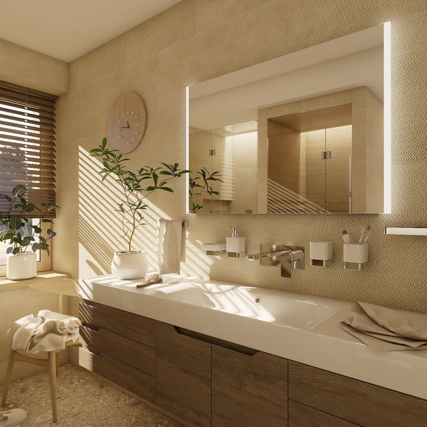 NIMCO ZP 11003 - Vonios veidrodis su integruotu LED apšvietimu LED/21W/230V 6500K 70x80 cm IP44