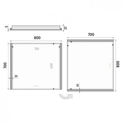 NIMCO ZP 11003 - LED vonios veidrodis su apšvietimu LED/21W/230V 6500K 70x80 cm IP44
