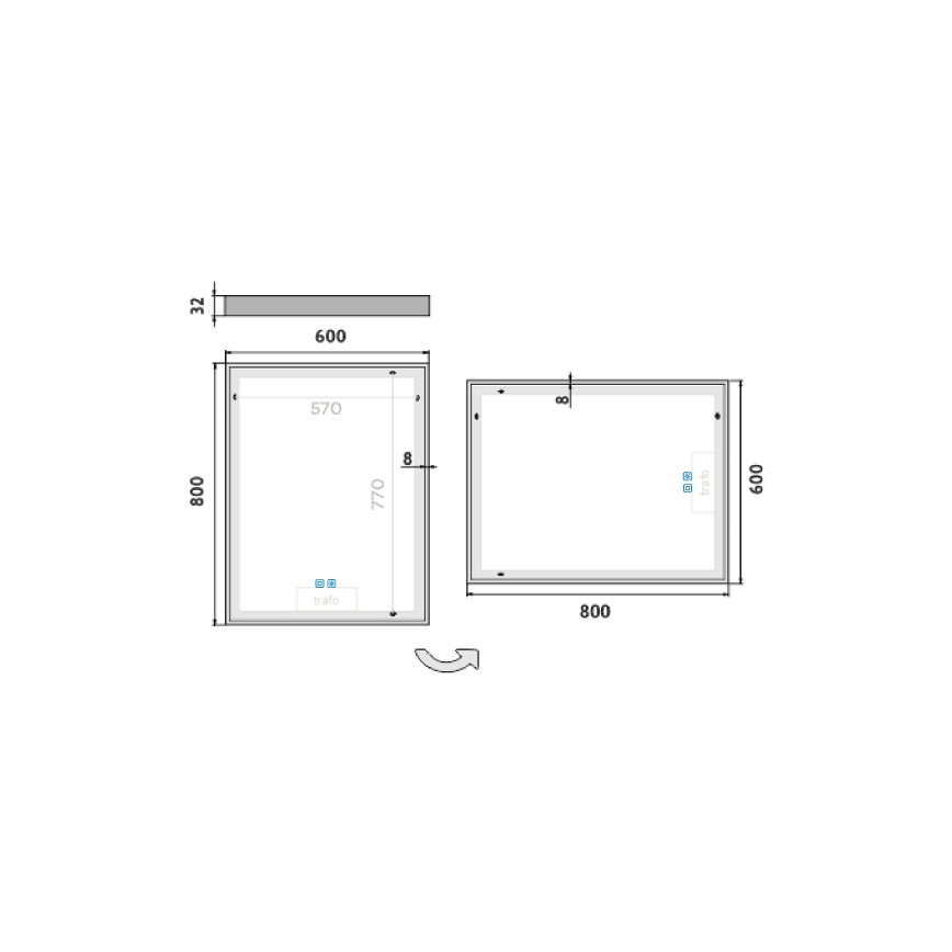 NIMCO ZP 13002VX - LED reguliuojamas vonios veidrodis su foniniu apšvietimu LED/41W/230V 3000-6500K 80x60 cm IP44