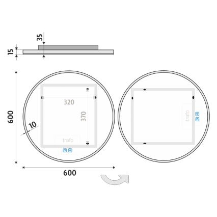 NIMCO ZP 26000RVX - LED pritemdomas apšviestas veidrodis voniai LED/26W/230V 3000-6500K diametras 60 cm IP44