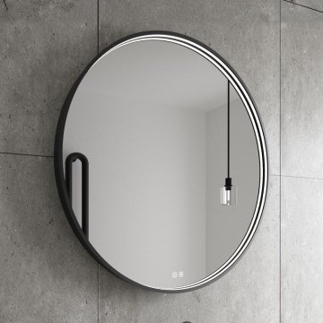 NIMCO ZPC 31001RVX-90 - dimeriu reguliuojamas LED vonios veidrodis su apšvietimu LED/22W/230V 3000–6500K Ø 70 cm matinė juoda IP44