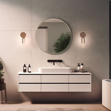 NIMCO ZPC 31002RVX-90 - reguliuojamas LED vonios veidrodis su LED apšvietimu/26W/230V 3000-6500K, skersmuo 80 cm, matinė juoda, IP44