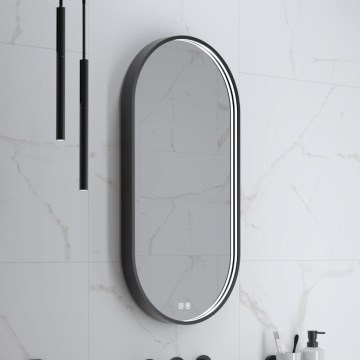 NIMCO ZPC 32002LVX-90 - LED reguliuojamo ryškumo apšviestas vonios veidrodis LED/25W/230V 3000-6500K 80x40 cm matinė juoda IP44