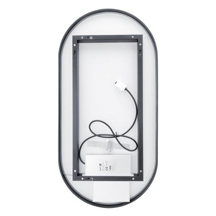 NIMCO ZPC 32002LVX-90 - LED pritemdomas apšviestas veidrodis voniai LED/25W/230V 3000-6500K 80x40 cm matinė juoda  IP44