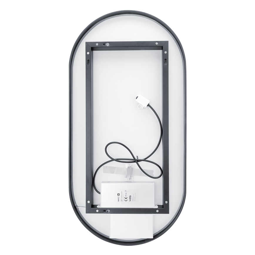 NIMCO ZPC 32002LVX-90 - LED pritemdomas apšviestas veidrodis voniai LED/25W/230V 3000-6500K 80x40 cm matinė juoda  IP44