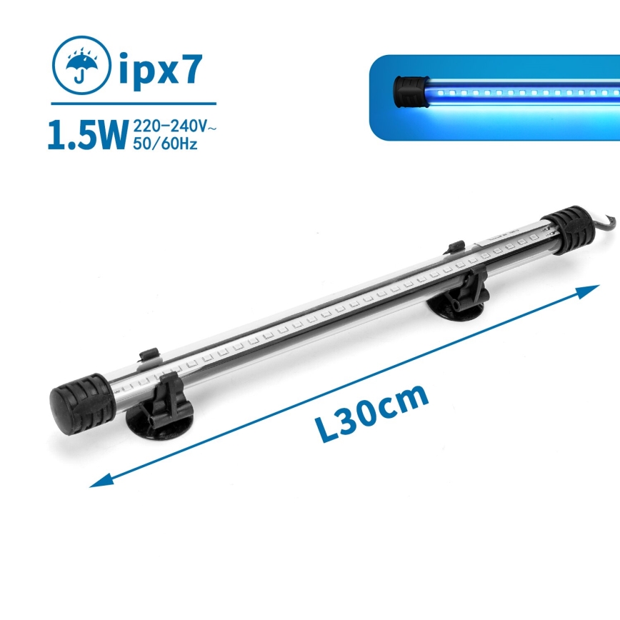 Nobleza - LED Akvariumo apšvietimas LED/1,5W/230V IPX7 30 cm