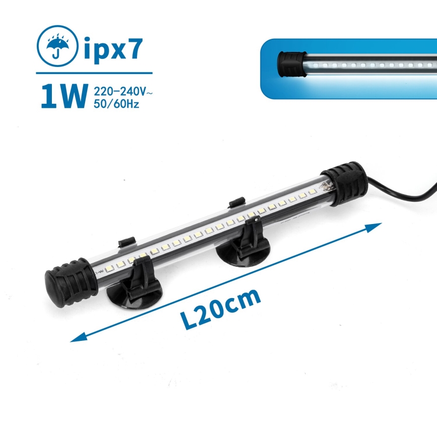 Nobleza - LED Akvariumo apšvietimas LED/1W/230V IPX7 20 cm