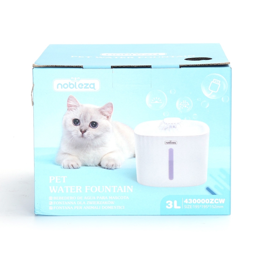 Nobleza - Vandens fontanas katėms 2l USB