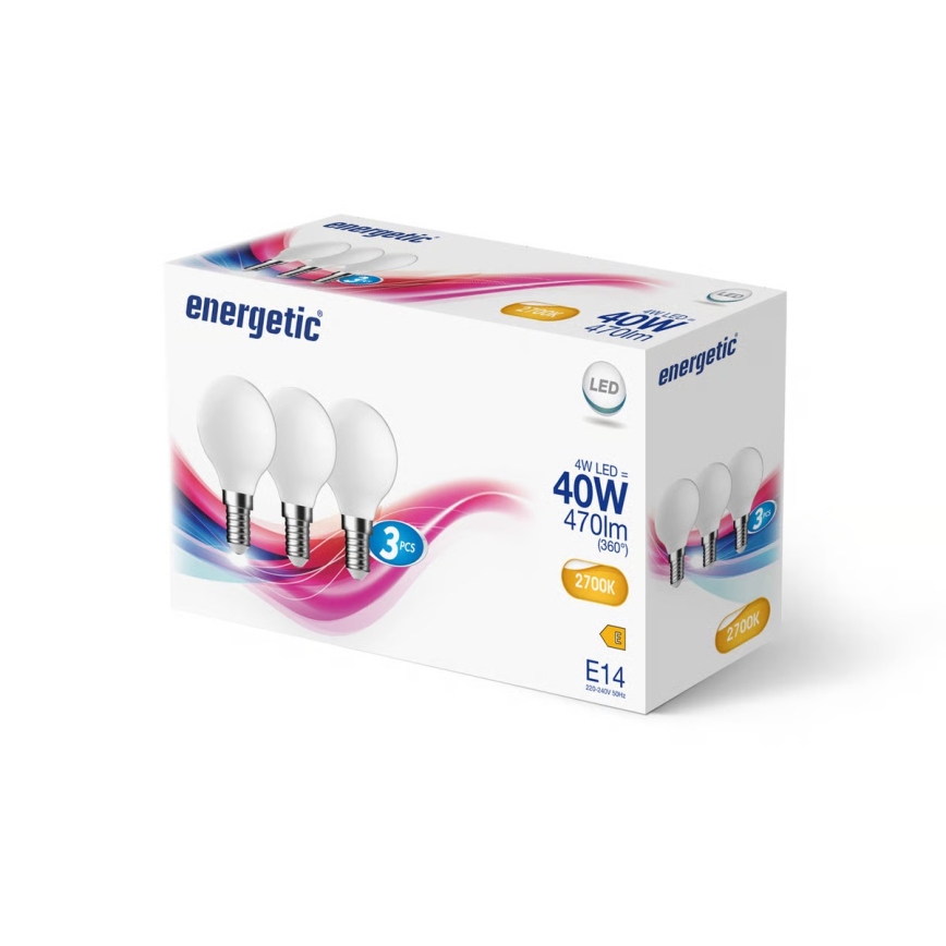 Nordlux - 3 vnt. LED lemputės G45 E14/4W/230V 2700K