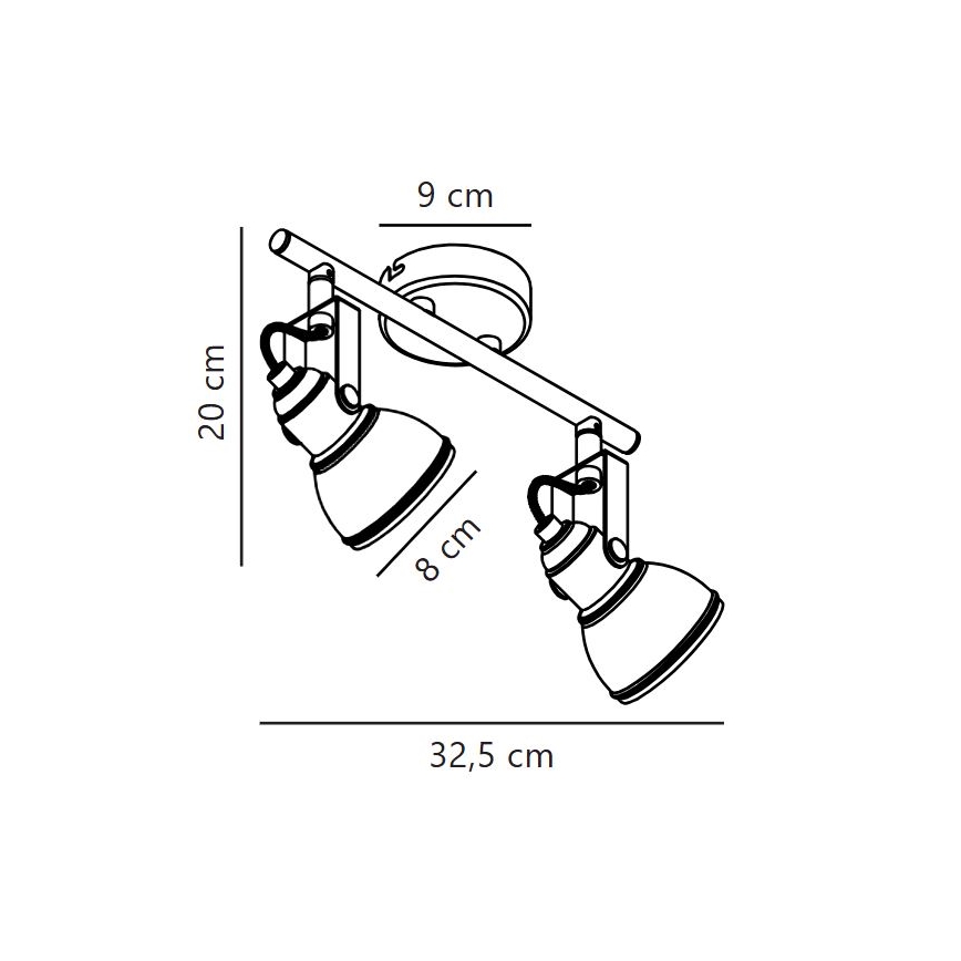 Nordlux - Akcentinis apšvietimas ASLAK 2xGU10/35W/230V juoda