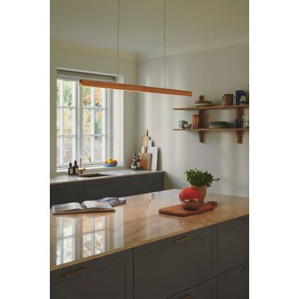 Nordlux - dimeriuojamas LED pakabinamas šviestuvas ant laido ILGAS LED/47W/230V 3000K smėlio/balta/uosis 115 cm